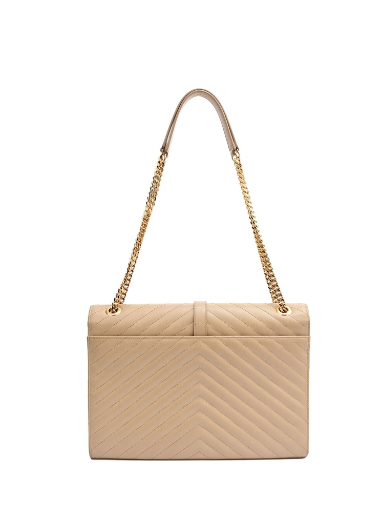 Saint Laurent Neutral Envelope - Large Shoulder Bag - Image 2 of 7