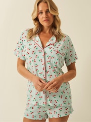 Stripe & Stare Blue Short Pyjamas Set - Image 1 of 6