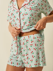 Stripe & Stare Blue Short Pyjamas Set - Image 2 of 6