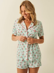 Stripe & Stare Blue Short Pyjamas Set - Image 5 of 6