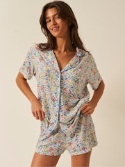 Conjunto de pijama curto amarelo Stripe & Stare - Imagem 1 de 5