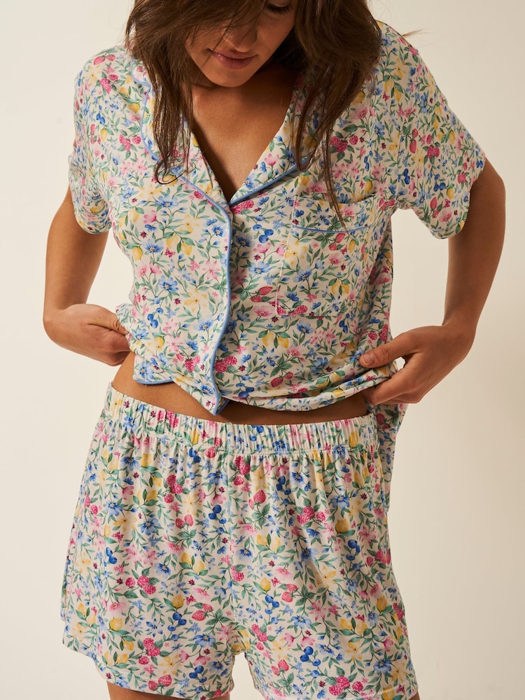 Conjunto de pijama curto amarelo Stripe & Stare - Imagem 5 de 5