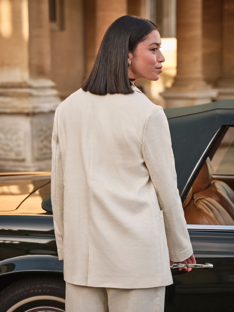 FatFace Lyla Ivory Linen Blazer - Image 2 of 4
