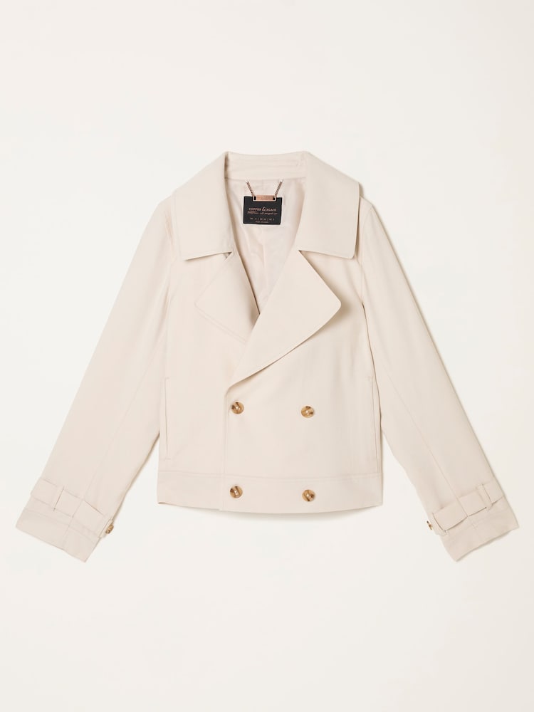 FatFace Cora Neutral Cropped Trench Coat - Image 10 of 10