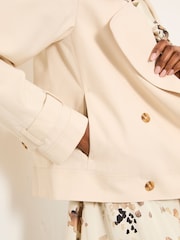 FatFace Cora Neutral Cropped Trench Coat - Image 8 of 10