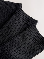 Black Warm Handle Ribbed Ankle Socks 3 Pack - Image 3 of 4