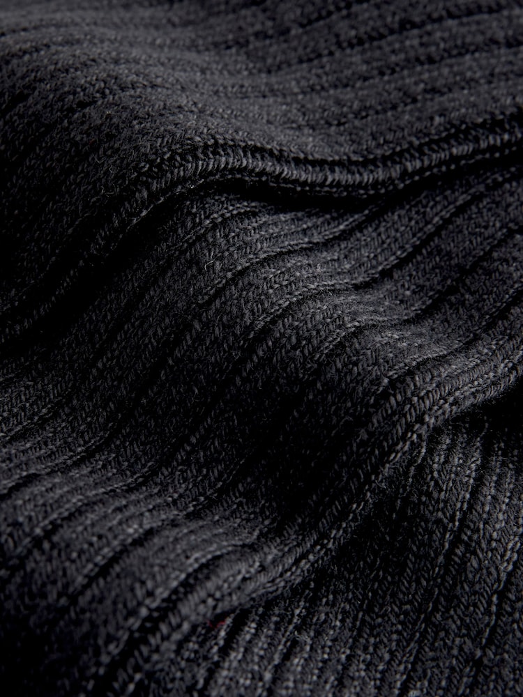 Black Warm Handle Ribbed Ankle Socks 3 Pack - Image 4 of 4