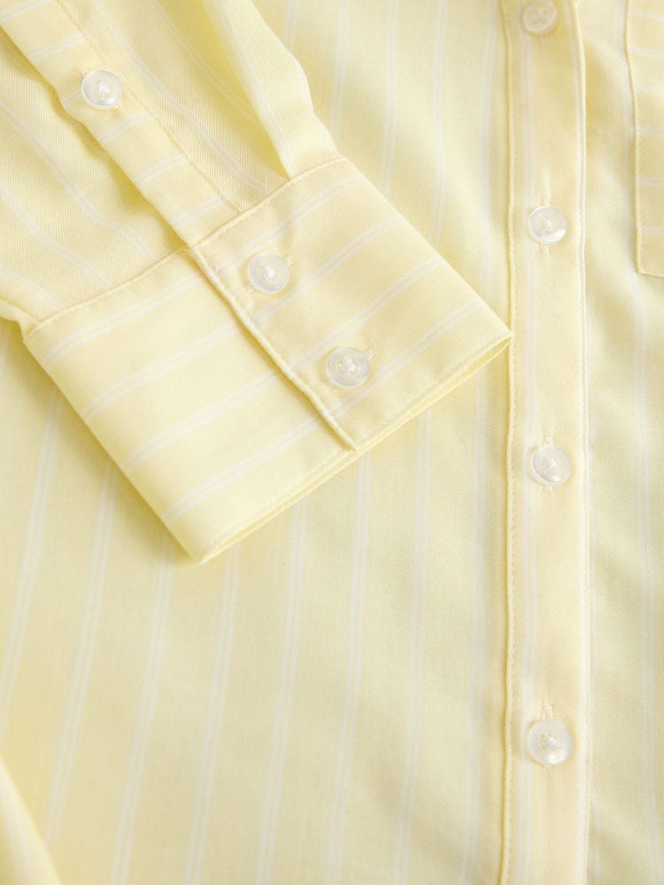 Yellow/White Stripe Soft Relaxed Long Sleeve Shirt - Image 2 of 3 Yellow/White Stripe Soft Relaxed Long Sleeve Shirt - Image 2 of 3