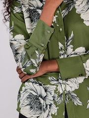 Green/Ecru Floral Print Long Sleeve Shirt - Image 4 of 7