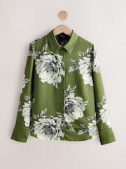 Green/Ecru Floral Print Long Sleeve Shirt - Image 5 of 7