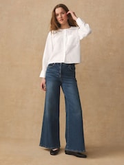 Alb - Long Sleeve Sailor Collar Shirt - Imaginea 3 din 5