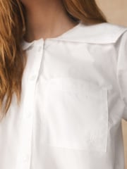 Alb - Long Sleeve Sailor Collar Shirt - Imaginea 5 din 5