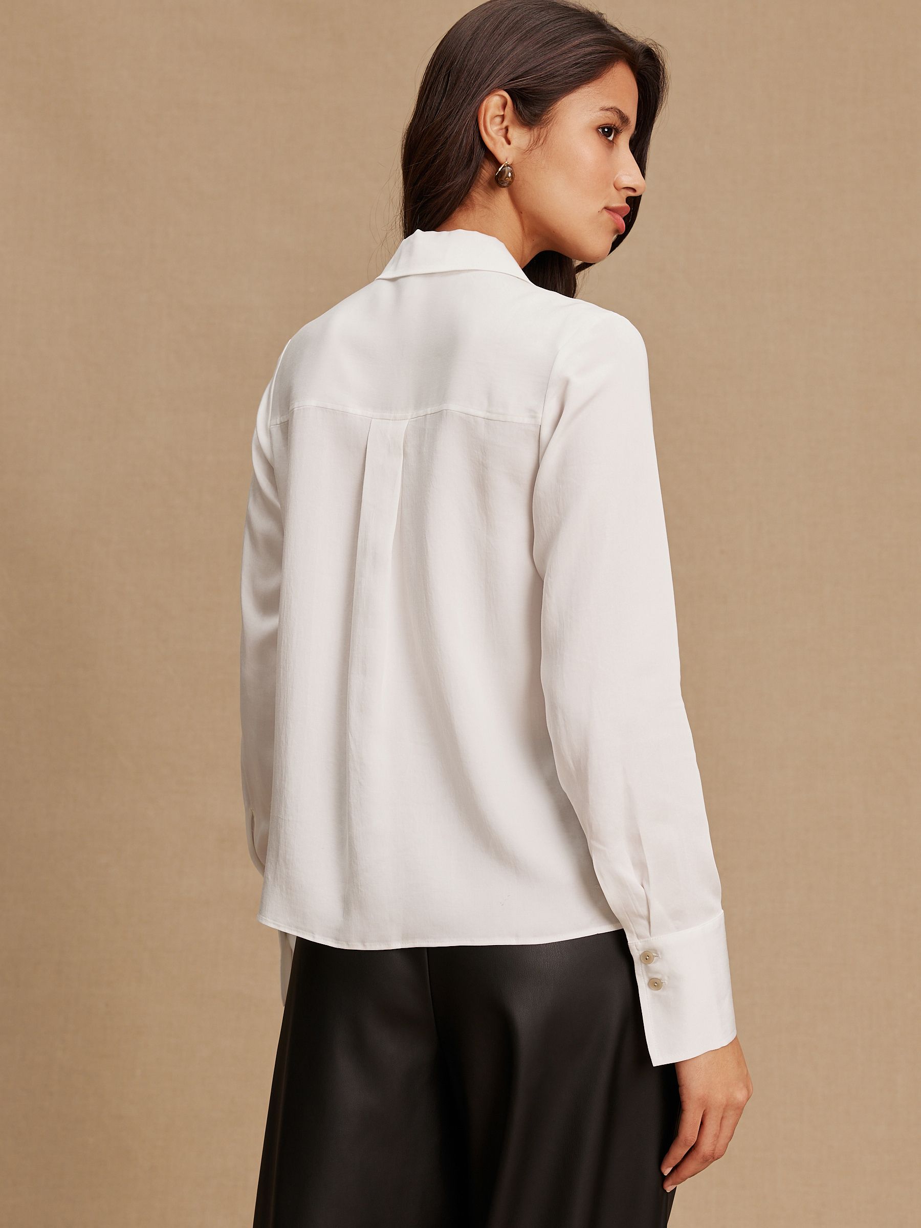 Buy White Soft Revere Collar Long Sleeve Shirt from the Next UK