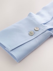 Pastel Blue Soft Revere Collar Long Sleeve Shirt - Image 6 of 7