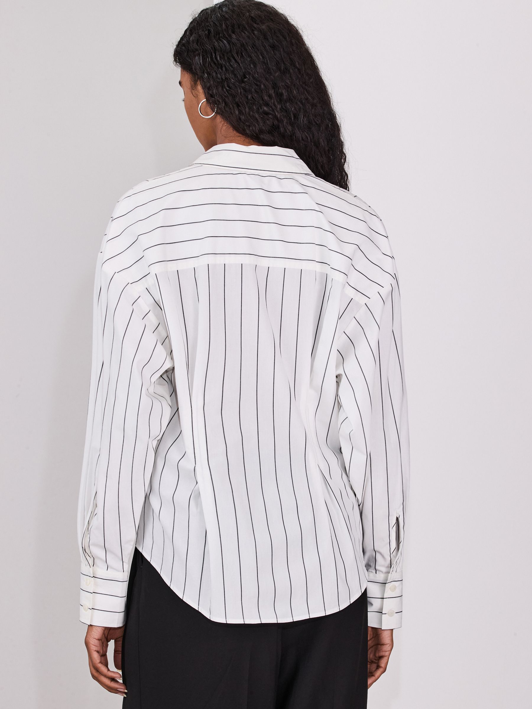 Buy White/Black Stripe Cinched Waist Fitted Shirt from Next USA