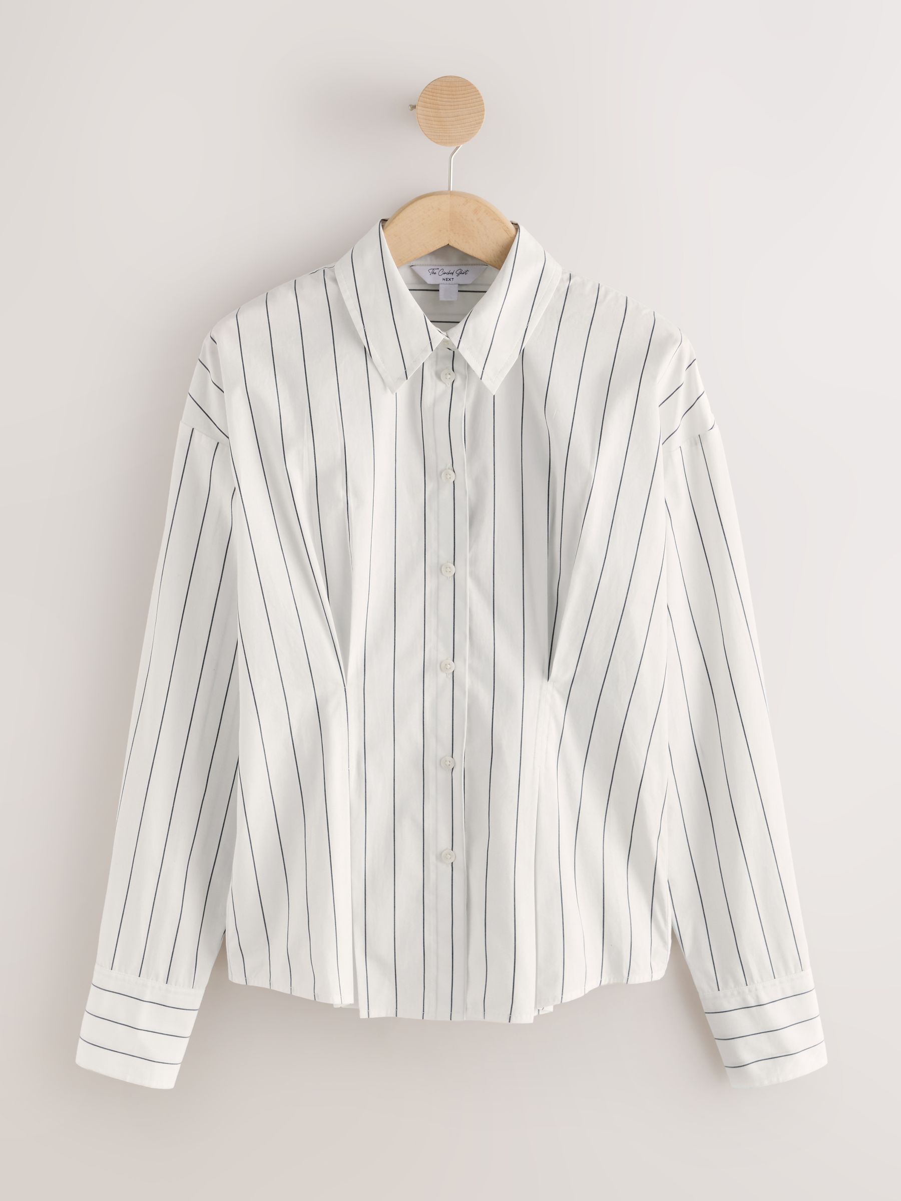 【WHITE/BLACK】Stripe shirt Buy White/Black Stripe Cinched Waist Fitted Shirt from Next USA