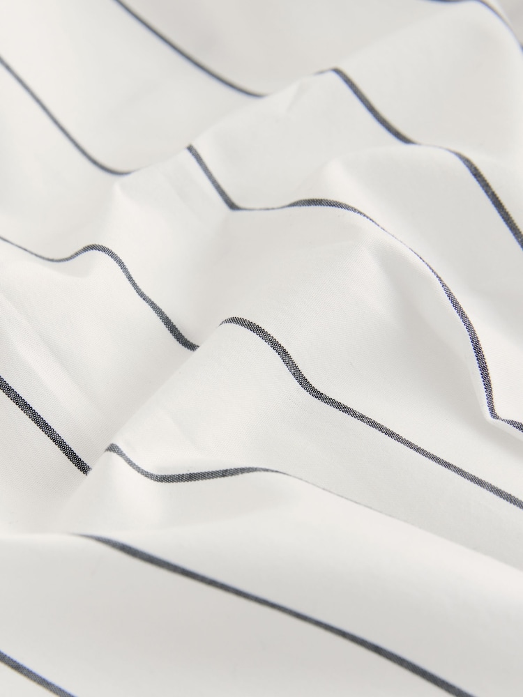 White/Black Stripe Cinched Waist Fitted Shirt - Image 9 of 9 White/Black Stripe Cinched Waist Fitted Shirt - Image 9 of 9