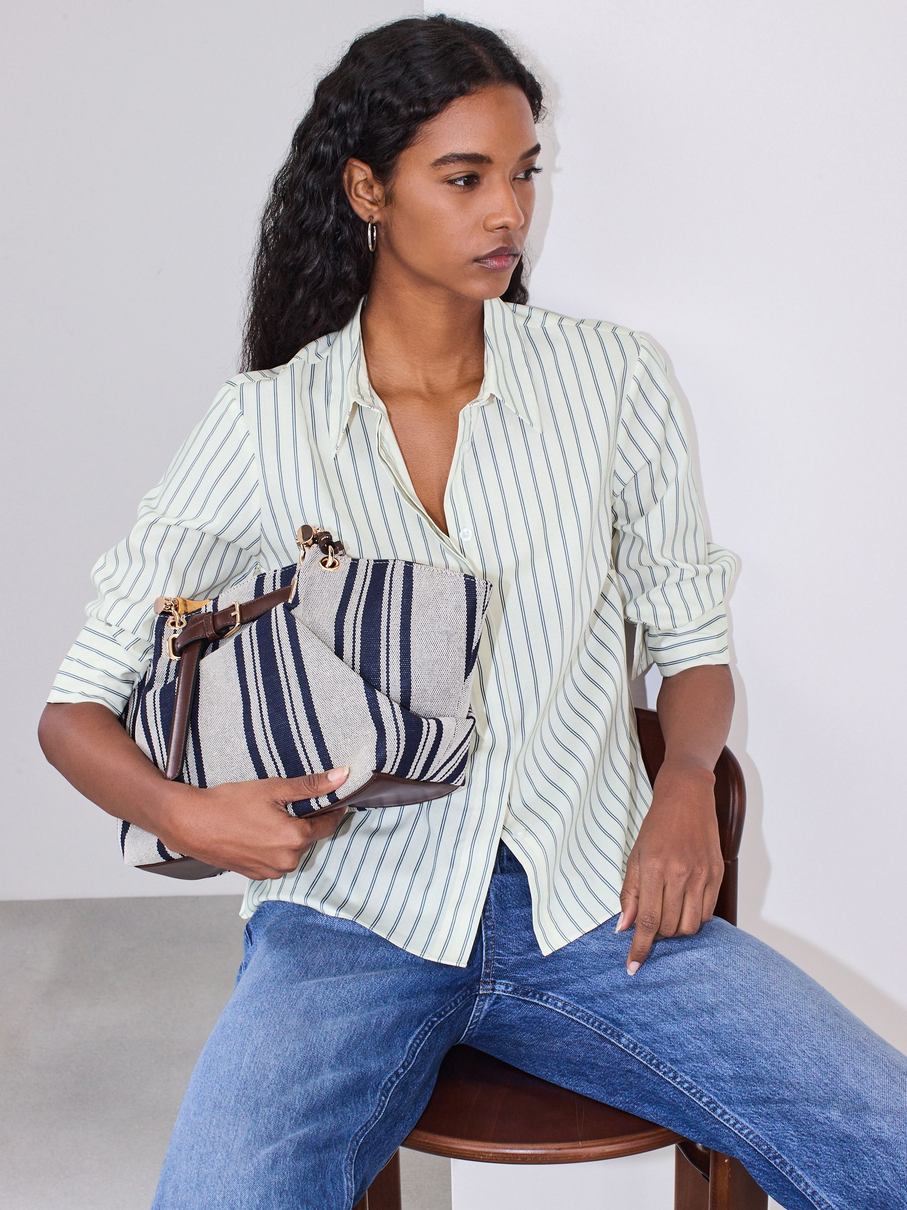 Still 新品 STILL BY HAND Striped long sleeve 46 By Hand - Regular 
