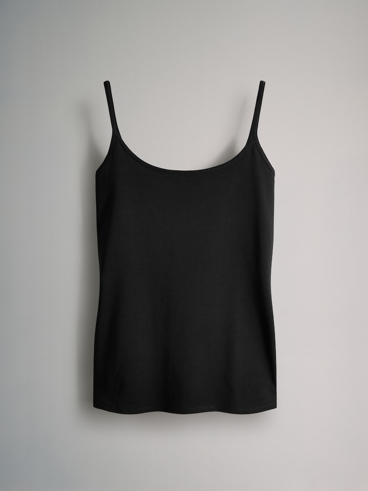 The Set Black/Purple/Brown/Taupe/Pink/Cream 7 Pack Thin Strap Vest Tops - Image 2 of 10 The Set Black/Purple/Brown/Taupe/Pink/Cream 7 Pack Thin Strap Vest Tops - Image 2 of 10