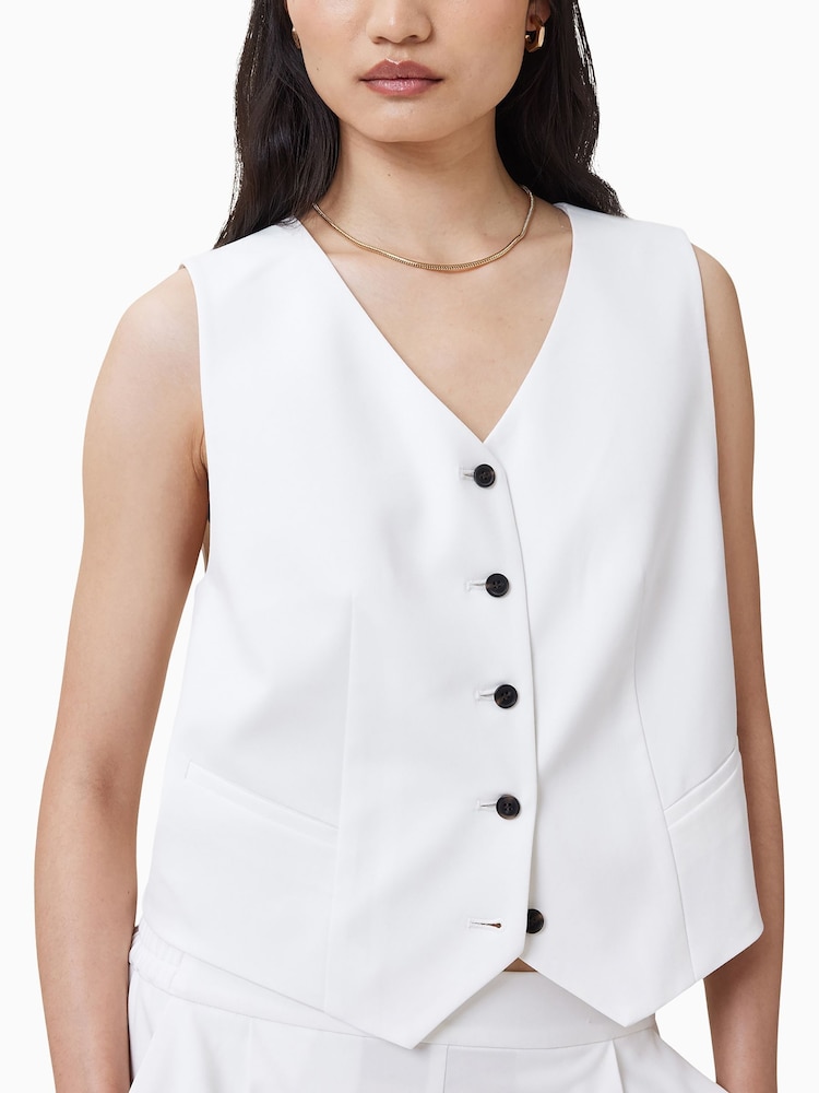 AllSaints White Aleida Tri Waistcoat - Image 2 of 5