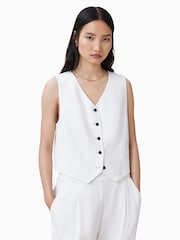 AllSaints White Aleida Tri Waistcoat - Image 4 of 5