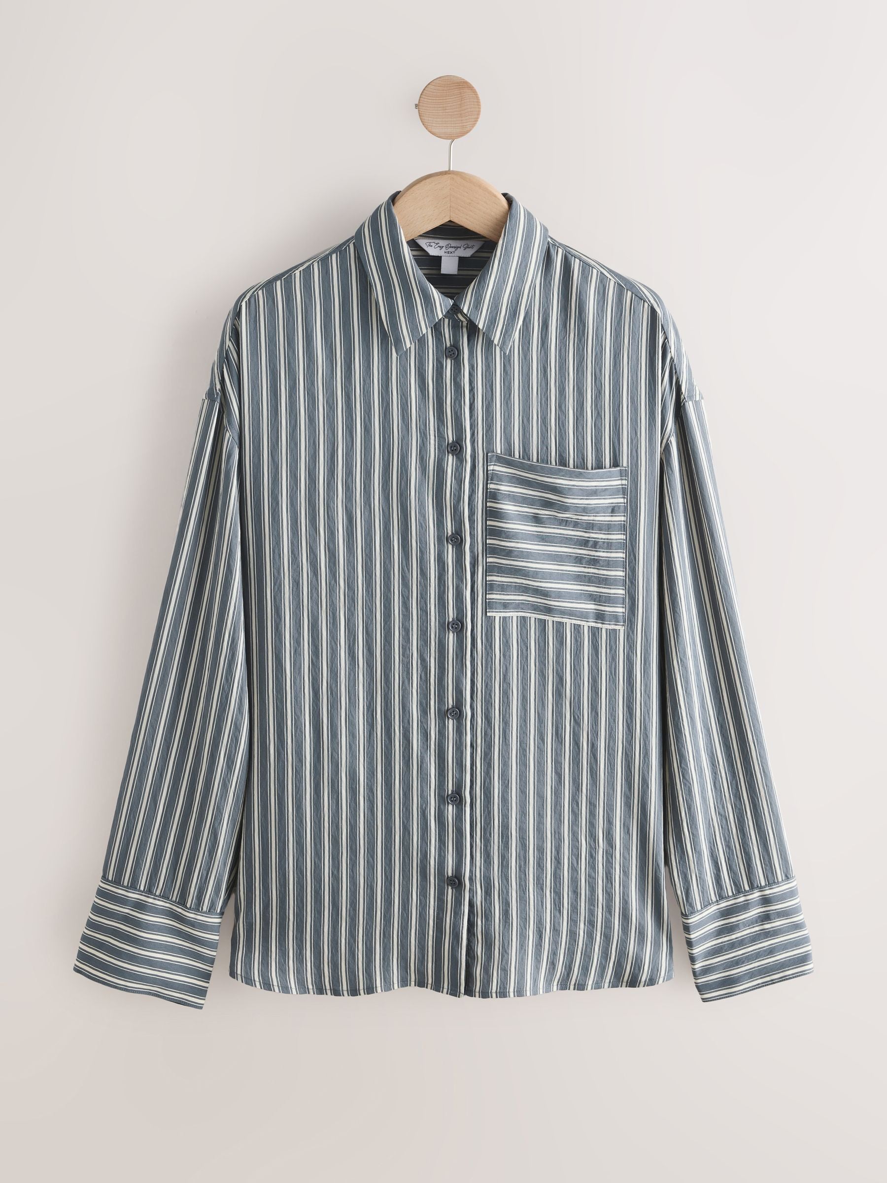 Buy Шифер сірий/білий - Jacquard Stripe Oversized Long Sleeve