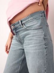 Light Blue Maternity Wide Leg Denim Jeans - Image 4 of 9