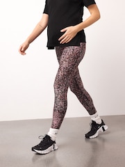 Burgundy Pink Maternity Active Sports Leggings - Image 2 of 9