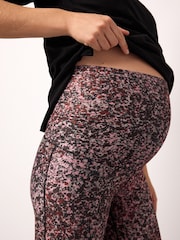 Burgundy Pink Maternity Active Sports Leggings - Image 5 of 9