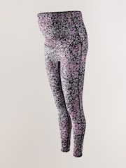 Burgundy Pink Maternity Active Sports Leggings - Image 6 of 9