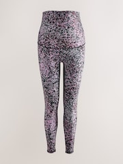 Burgundy Pink Maternity Active Sports Leggings - Image 7 of 9