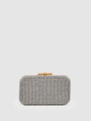 Reiss Silver Orla Embellished Box Clutch - Image 4 of 6