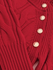 Reiss Red Harper Wool Cable-Knit Dress - Image 5 of 5