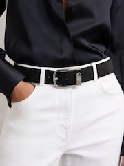 Reiss Black Iyla Suede Half-Keeper Belt - Image 3 of 4