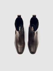 Reiss Chocolate Brown Maeva Leather Chelsea Boots - Image 3 of 5