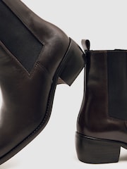 Reiss Chocolate Brown Maeva Leather Chelsea Boots - Image 5 of 5
