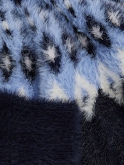 Reiss Navy Jemma Fluffy Fair Isle Pattern Jumper - Image 4 of 4