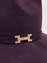Reiss Burgundy Holly Wool Fedora Hat - Image 4 of 4