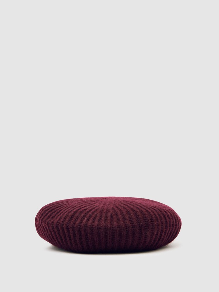 Reiss Berry Beatrice Wool-Blend Rib-Knit Beret With Cashmere - Image 1 of 5 Reiss Berry Beatrice Wool-Blend Rib-Knit Beret With Cashmere - Image 1 of 5