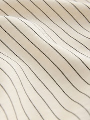 Ecru Pinstripe Asymmetric Draped Short Sleeve Top - Image 8 of 8