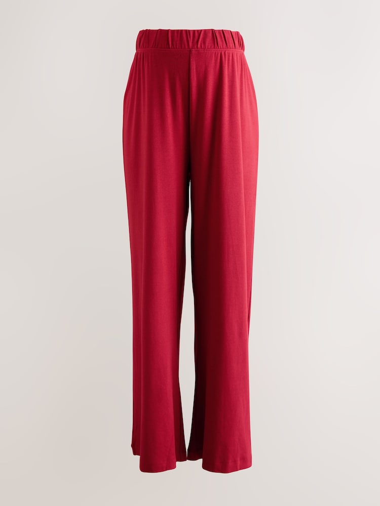Red Maternity Supersoft Wide Leg Trousers - Image 1 of 4 Red Maternity Supersoft Wide Leg Trousers - Image 1 of 4