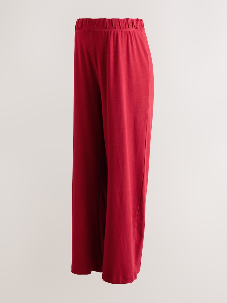 Red Maternity Supersoft Wide Leg Trousers - Image 2 of 4 Red Maternity Supersoft Wide Leg Trousers - Image 2 of 4
