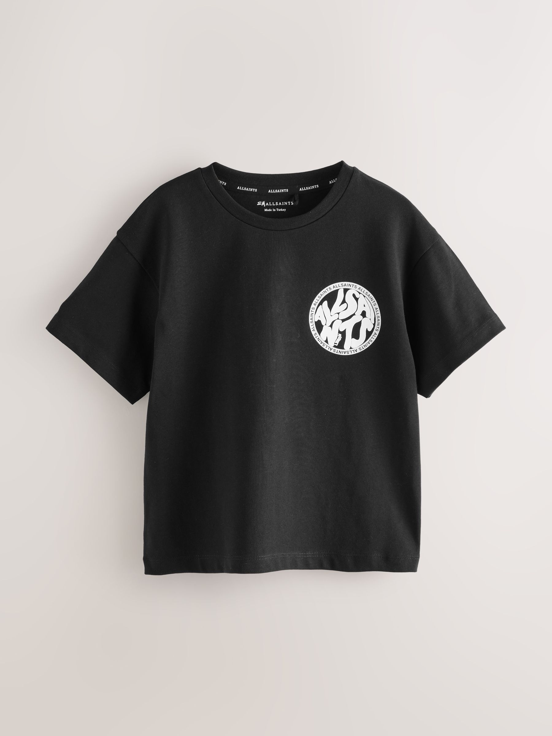 Buy smALLSAINTS Black Oversized Distortion Crew Neck Cotton T