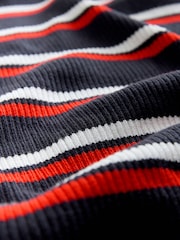 Navy Stripe Maternity Collared Knit Dress - Image 3 of 4