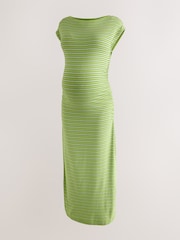 Green Stripe Maternity Supersoft Dress - Image 7 of 9