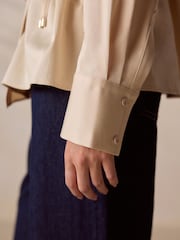 بيج فاتح - N.Premium Wrap Front Long Sleeve Shirt - صورة 5 من 8