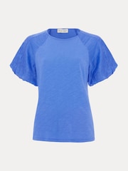 Phase Eight Blue Tate Puff Sleeve Top - Image 6 of 6