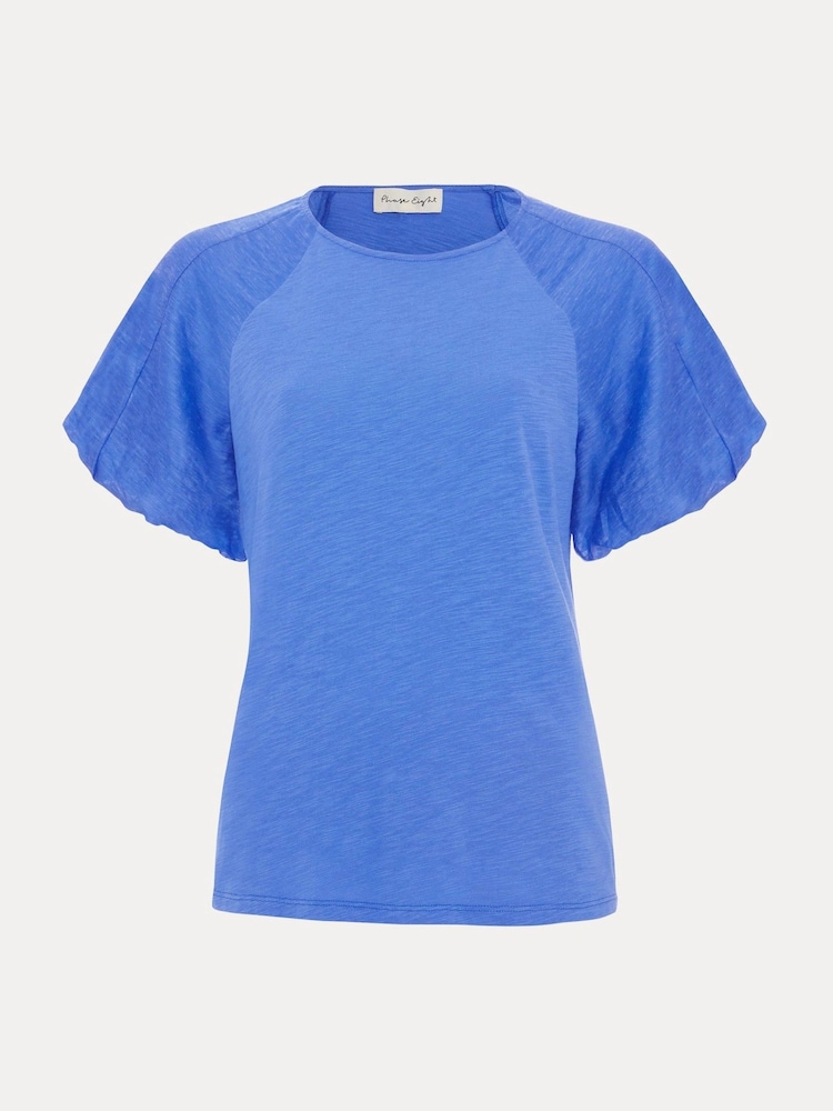 Phase Eight Blue Tate Puff Sleeve Top - Image 6 of 6