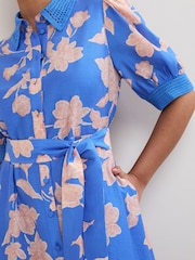 Phase Eight Blue Petite Floral Print Dress - Image 5 of 6