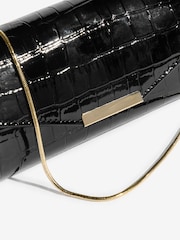 Lipsy Black Croc Effect Clutch Bag - Image 6 of 7